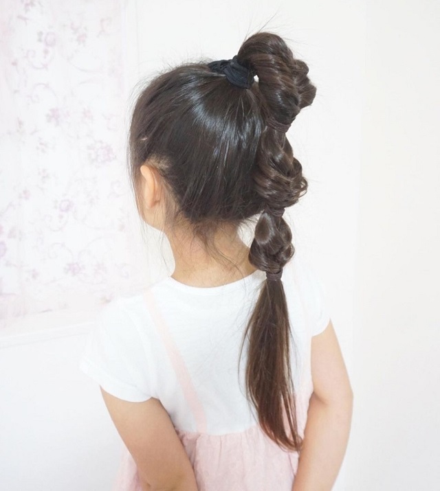 子供簡単ヘアアレンジくるりんぱ