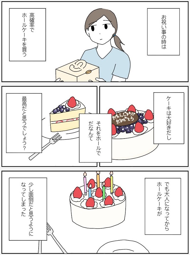 ホールケーキが面倒