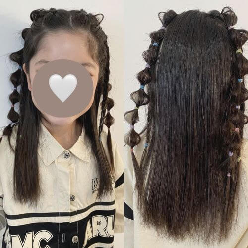 キッズダンス　ボブ　編み込み×玉ねぎヘアアレンジ