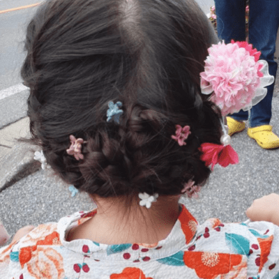 浴衣にぴったりなミディアムヘアアレンジ